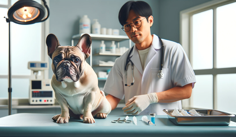 Image of a dog at the vets getting a check up to highlight health & wellbeing