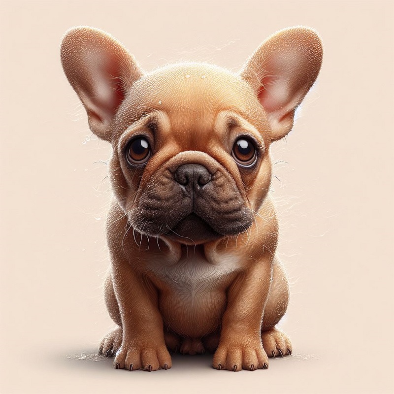 a tiny french bulldog puppy shaking and looking sad