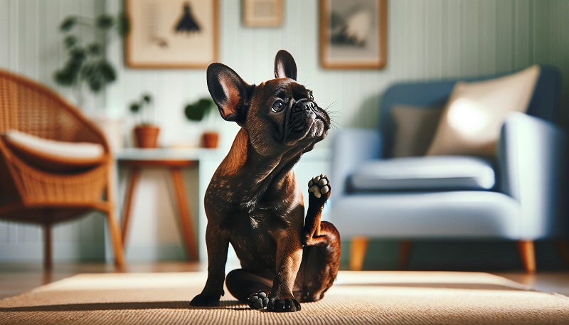 two french bulldog pups looking sad and lonely while their owner is out